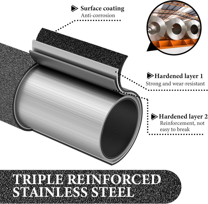 UEGHNS Floor Scraper Long Handle, Heavy duty floor scraper tool 16-63" made of stainless steel stronger with 5PCS extra 4Inch razor blade scraper tool is oil stains rust removal wallpaper cleaning tools. - Image 5